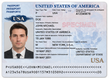 Sample Saudi Arabia eVisa valid passport Bio Page